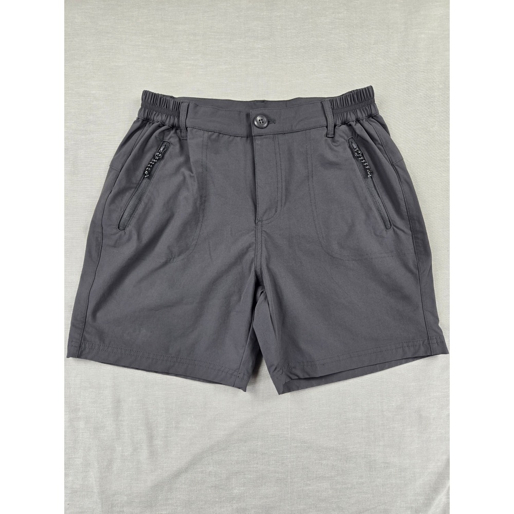 Outdoor Sports Womens Gray Nylon Spandex Hiking Shorts Size S Stretch Zip Pocket